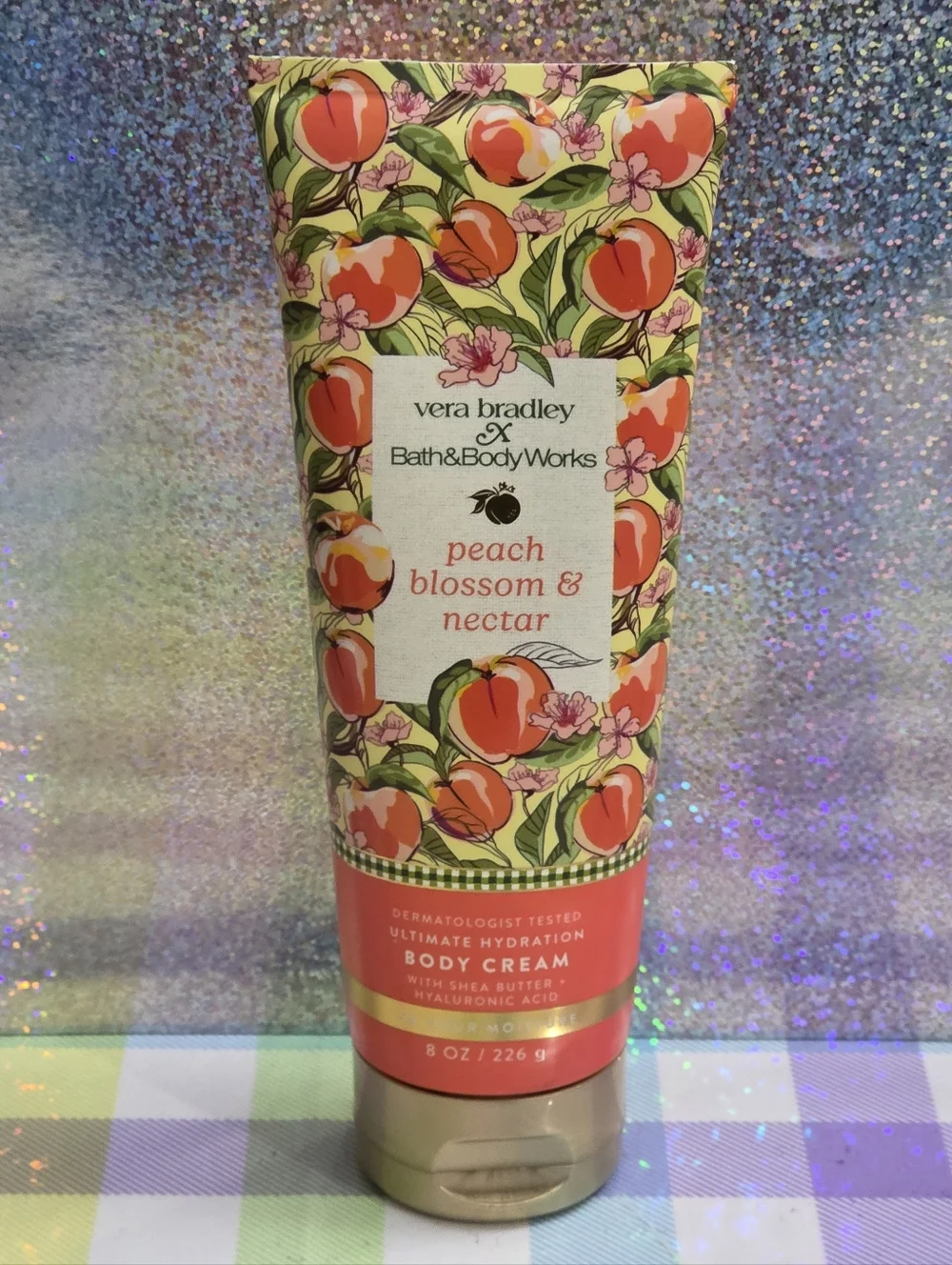 Bath & Body Works Vera Bradley Peach Blossom & Nectar Body Cream 8oz NEW RARE